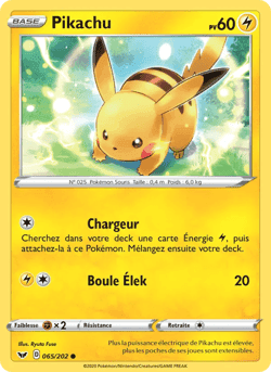 Carte Pokémon Pikachu #65 — Épée et Bouclier