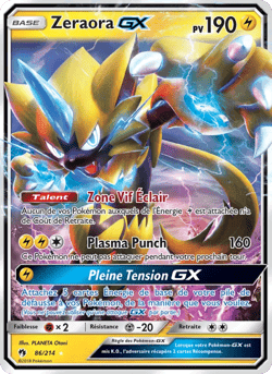 Carte Pokémon Zeraora GX #86 — Tonnerre Perdu