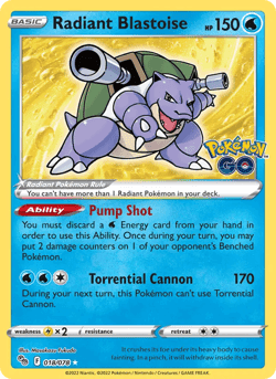 Carte Pokémon Tortank Radieux #018 — Pokémon GO