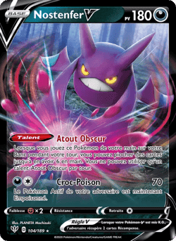 Carte Pokémon Nostenfer V #104 — Ténèbres Embrasées