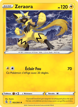 Carte Pokémon Zeraora #102 — Poing de Fusion