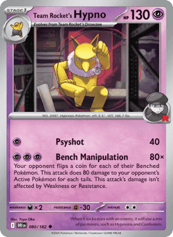 Carte Pokémon Hypnomade de la Team Rocket #080 — Rivalités Destinées