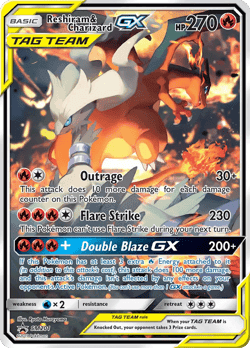 Carte Pokémon Reshiram et Dracaufeu GX #SM201 — Promos Soleil et Lune