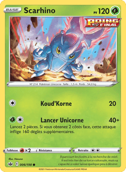 Carte Pokémon Scarhino #6 — Règne de Glace