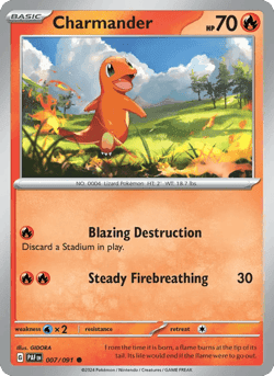 Carte Pokémon Salamèche #007 — Destinées de Paldea