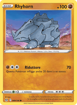 Carte Pokémon Rhinocorne #089 — Origine Perdue