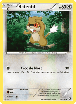 Carte Pokémon Ratentif #78 — Noir & Blanc