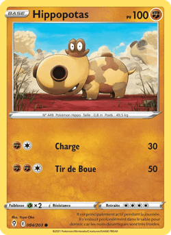 Carte Pokémon Hippopotas #84 — Évolution Céleste