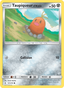 Carte Pokémon Taupiqueur d’Alola #121 — Alliance Infaillible