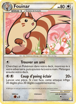 Carte Pokémon Fouinar #21 — HeartGold SoulSilver