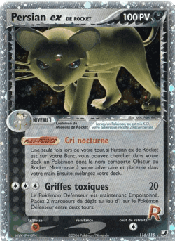 Carte Pokémon Persian ex de Rocket #116 — Forces Cachées