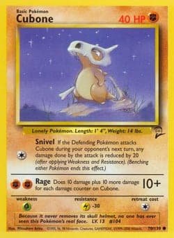 Carte Pokémon Cubone #70 — Base Set 2