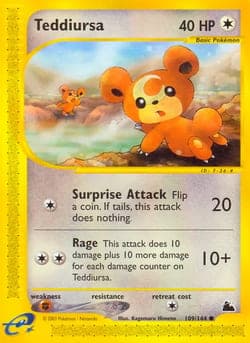 Carte Pokémon Teddiursa #109 — Skyridge