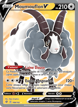 Carte Pokémon Moumouflon V #188 — Clash des Rebelles